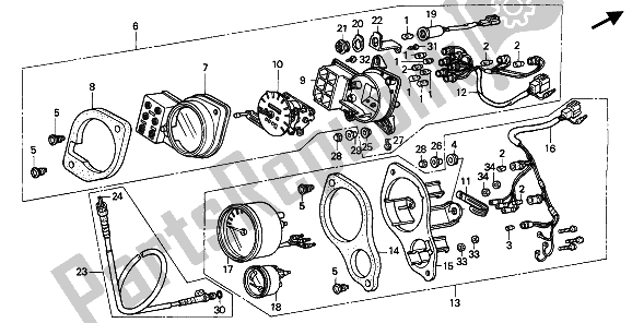All parts for the Meter (mph) of the Honda XRV 750 Africa Twin 1991