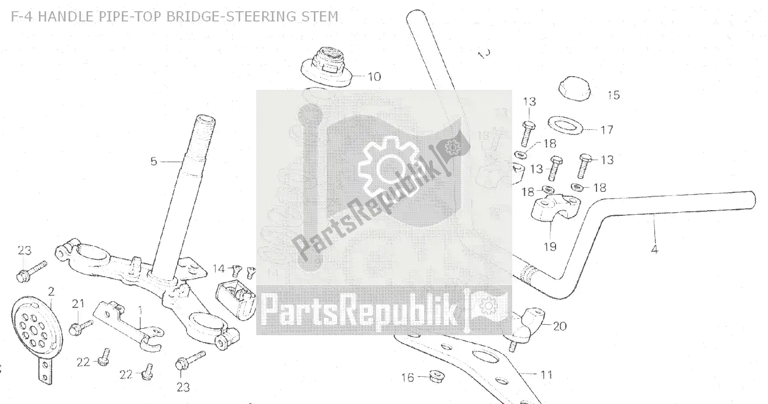 All parts for the F-4 Handle Pipe-top Bridge-steering Stem of the Honda MB 100 1980