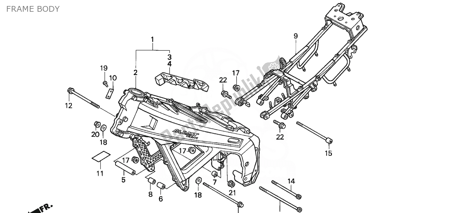 Toutes les pièces pour le Corps De Châssis du Honda NSR 125 1988