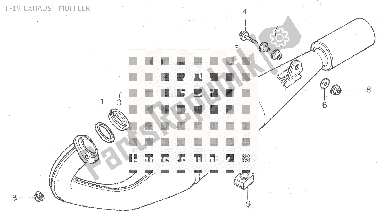 Toutes les pièces pour le F-19 Exhaust Muffler du Honda MBX 125 1984