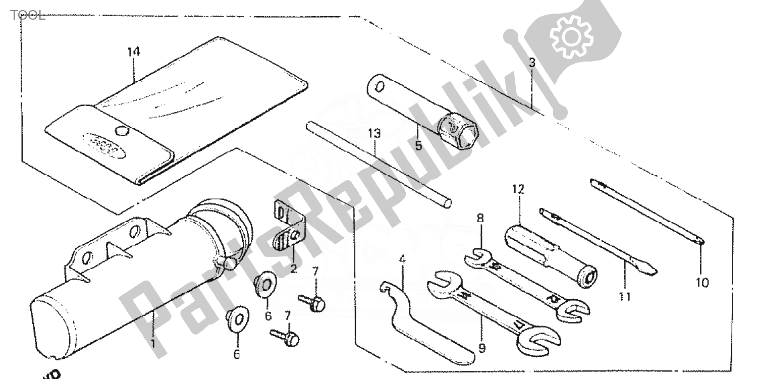 Todas as partes de Ferramenta do Honda MT 50 1980