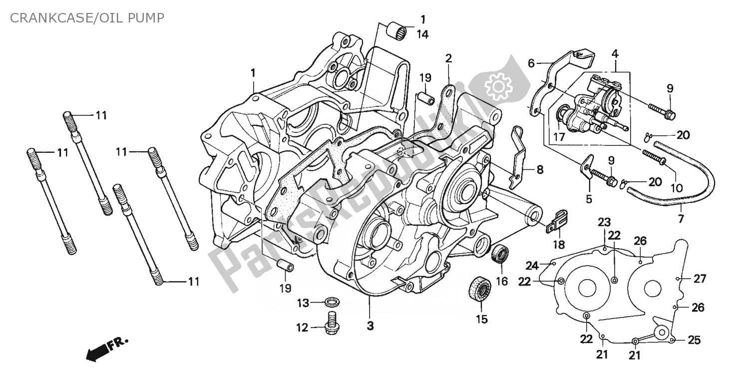 Todas las partes para Crankcase/oil Pump de Honda NSR 75 1992