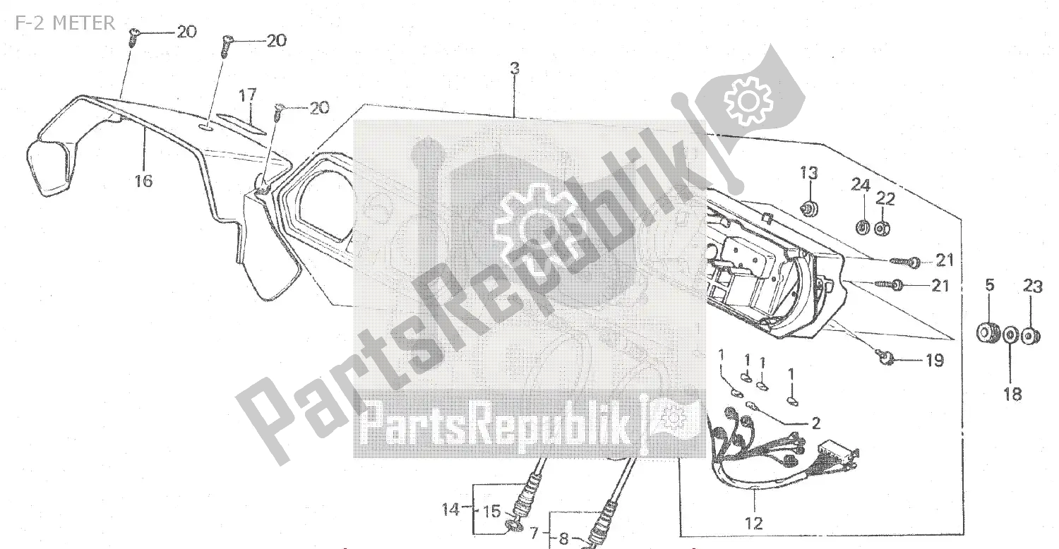All parts for the F-2 Meter of the Honda MBX 125 1984