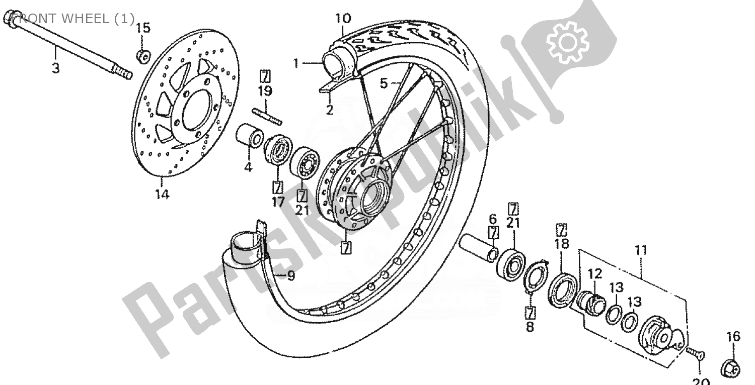 Tutte le parti per il Front Wheel (1) del Honda ZN 110 Nice 1950 - 2023