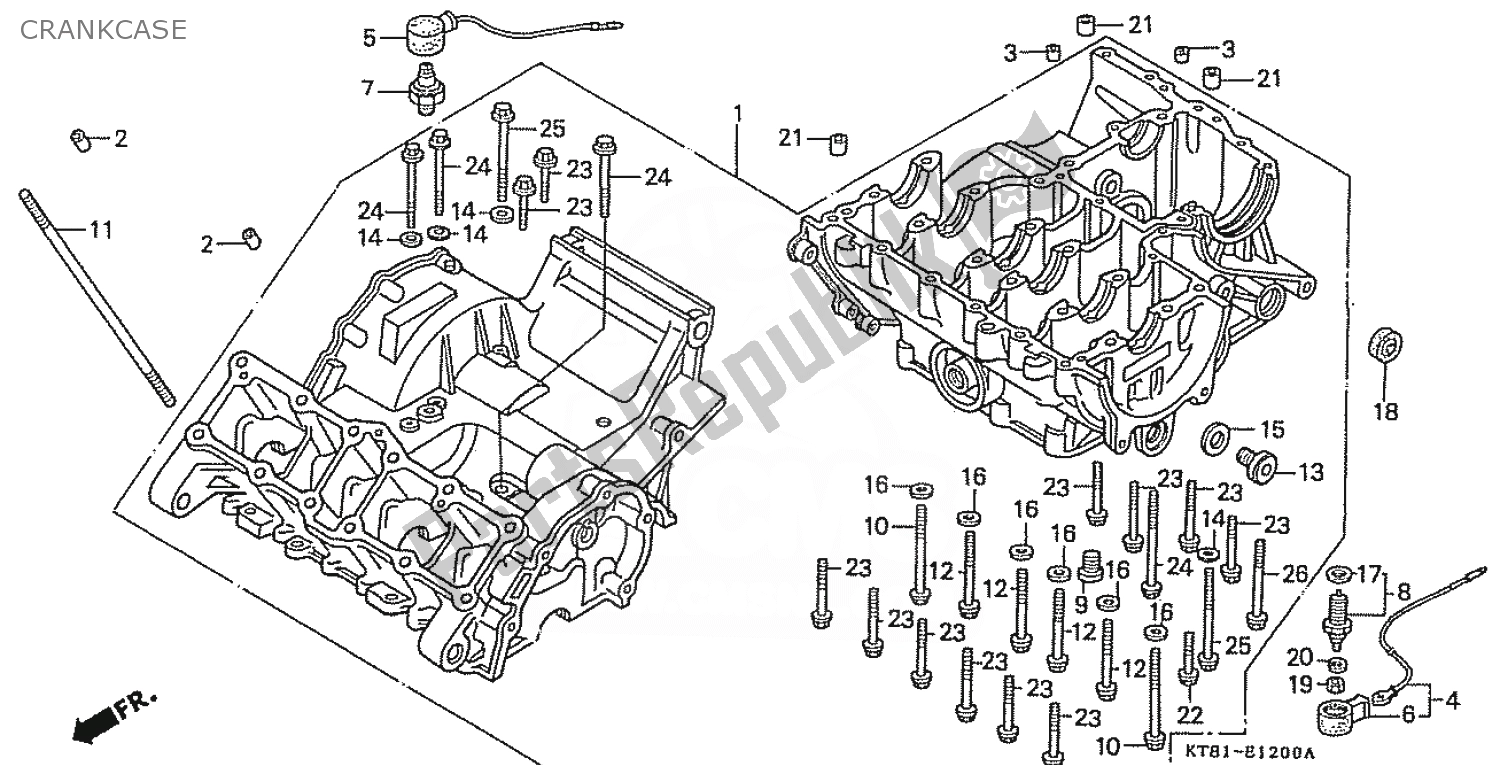 Todas las partes para Caja Del Cigüeñal de Honda CBR 400 RR 1986