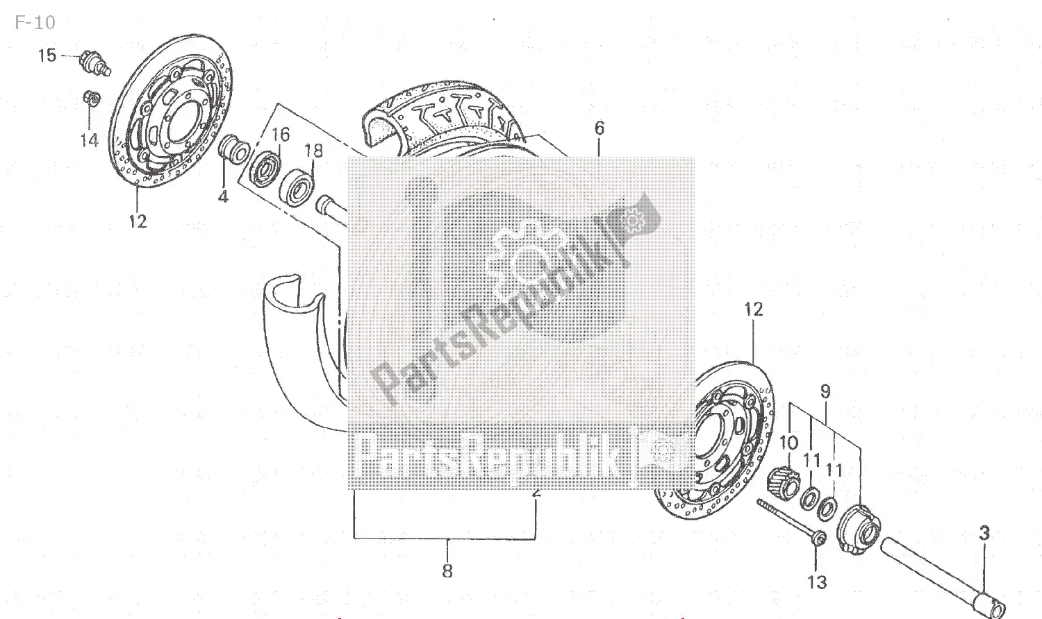 Toutes les pièces pour le F-10 du Honda NSR 250 1986