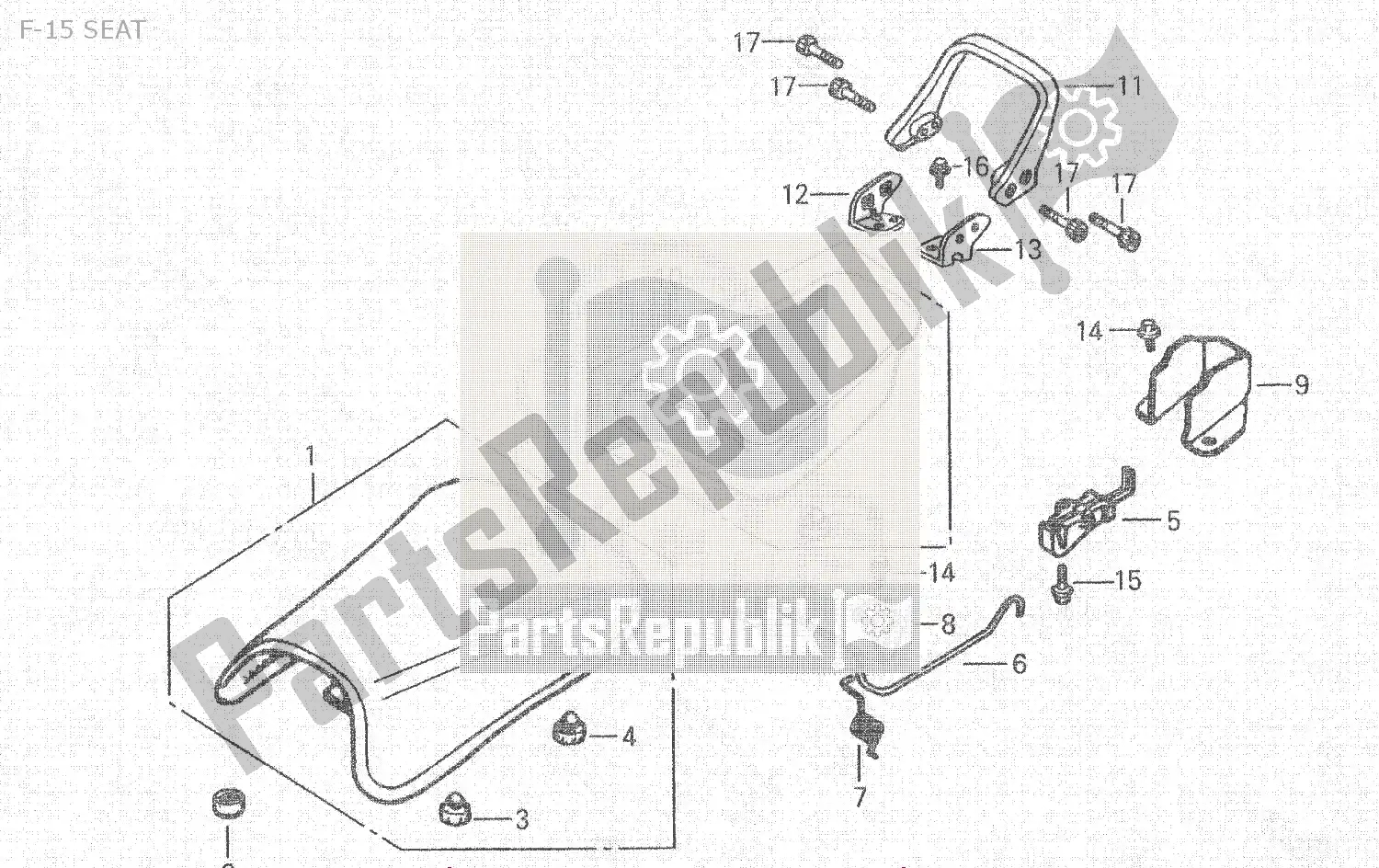 All parts for the F-15 Seat of the Honda NSR 150 1993