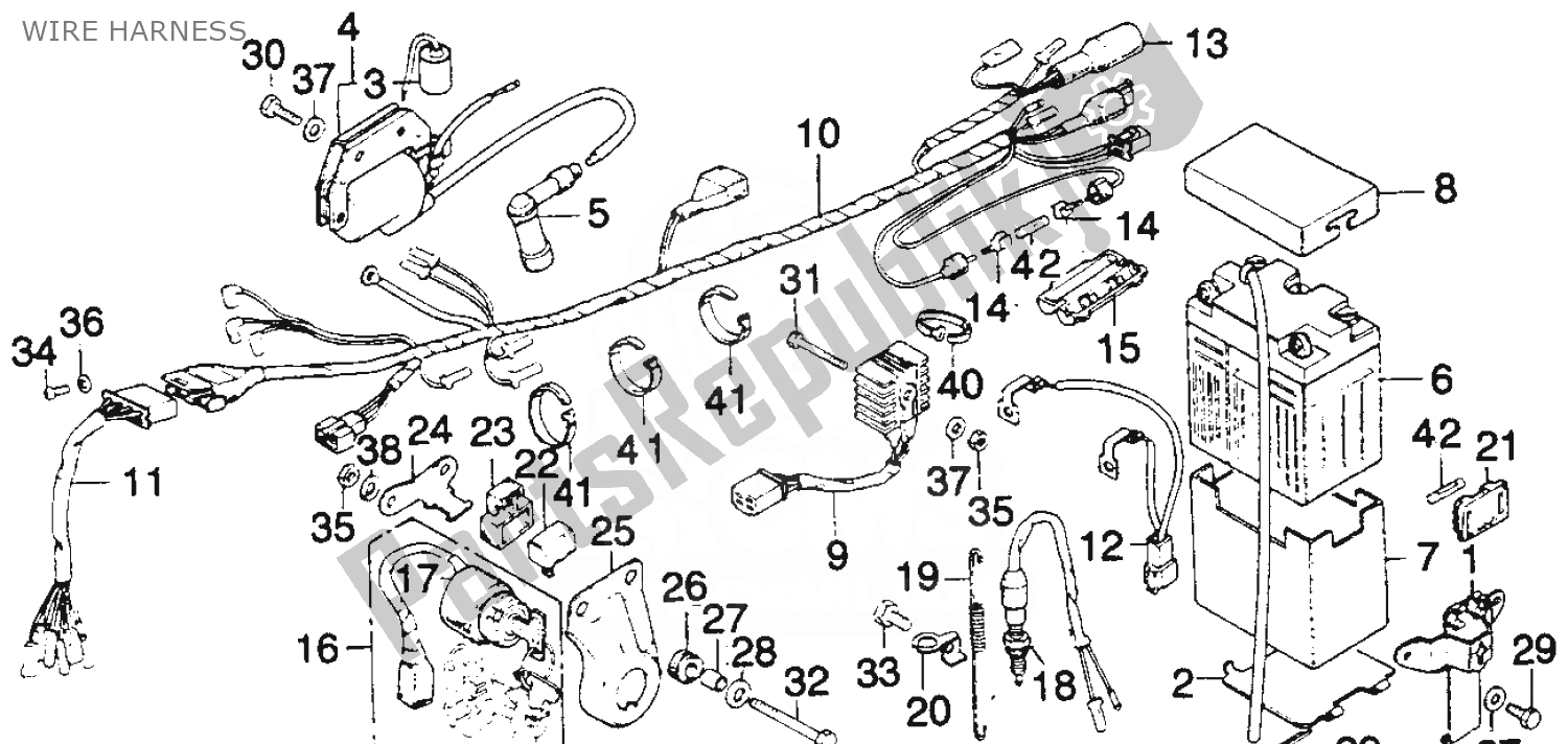 Todas las partes para Arnés De Cables de Honda MT 250 1974