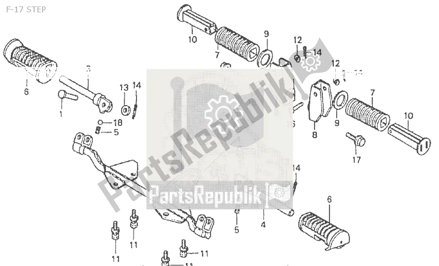 All parts for the F-17 Step of the Honda ST 50 DAX 1992
