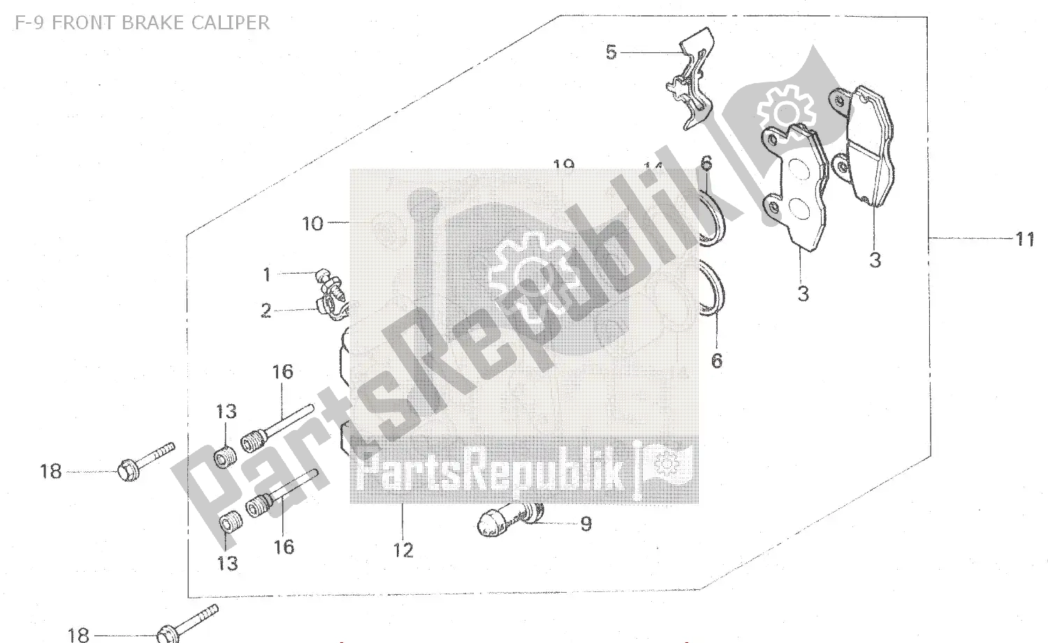 Toutes les pièces pour le F-9 Front Brake Caliper du Honda MBX 125 1984