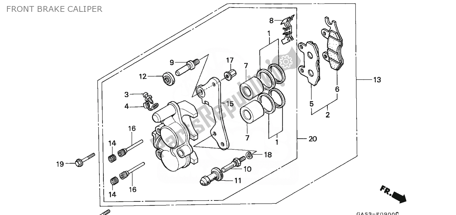 Toutes les pièces pour le étrier De Frein Avant du Honda NSR 75 1992