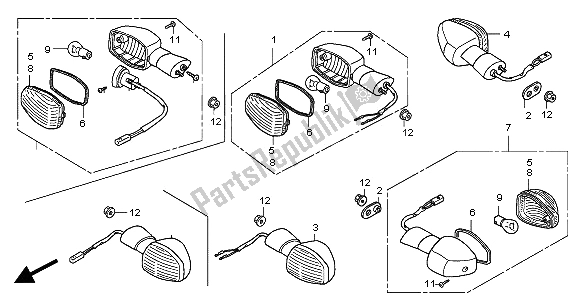 All parts for the Winker of the Honda CB 900F Hornet 2005