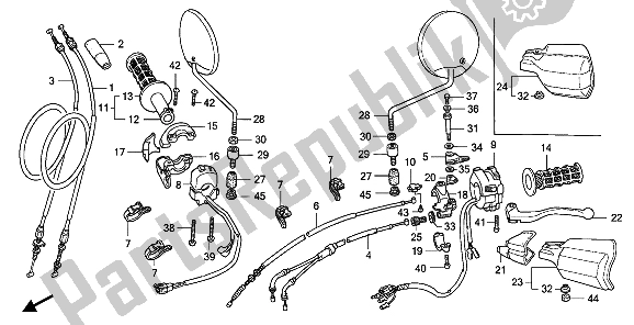 All parts for the Switch & Cable of the Honda XL 600V Transalp 1990