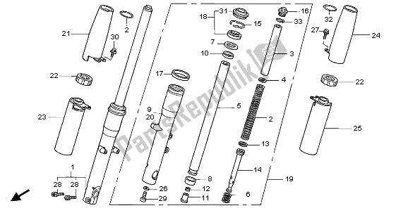 Tutte le parti per il Forcella Anteriore del Honda VT 750C 2007