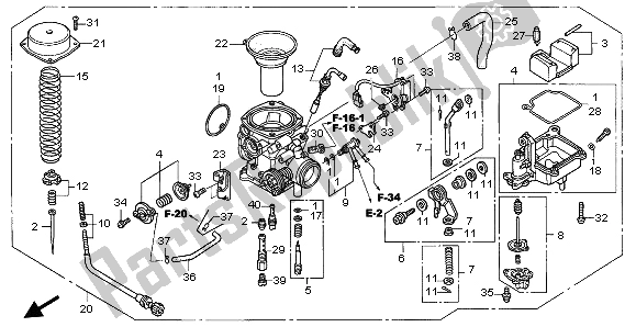 Tutte le parti per il Carburatore del Honda VTX 1300S 2003