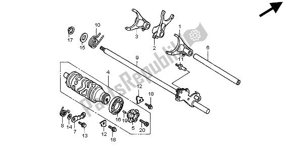 Todas las partes para Tambor De Cambio De Marchas de Honda CBR 900 RR 1999