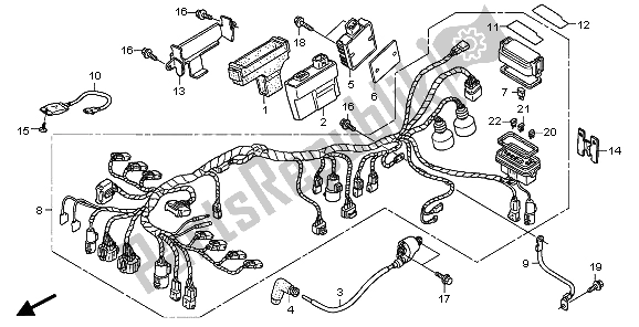 All parts for the Wire Harness of the Honda TRX 400 FA 2007