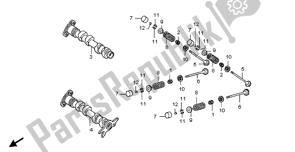 Tutte le parti per il Albero A Camme E Valvola del Honda FJS 400D 2009