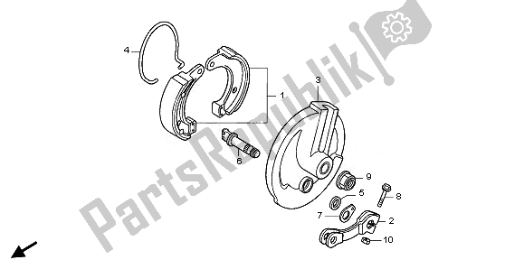 All parts for the Front Brake Panel of the Honda CRF 50F 2008