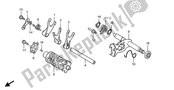 All parts for the Shift Drum & Shift Fork of the Honda TRX 400 EX Sportrax 2002