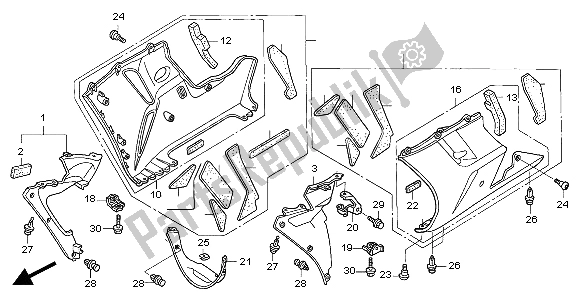 Todas as partes de Capuz Inferior do Honda CBR 1000 RR 2004