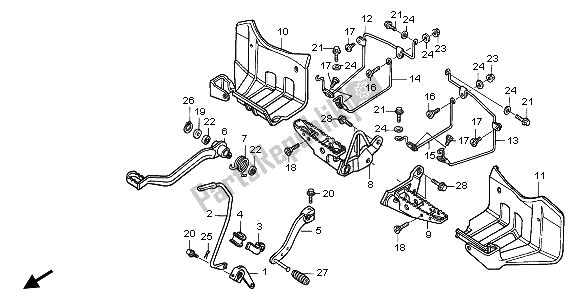 Todas as partes de Passo do Honda TRX 300 EX Sporttrax 2001