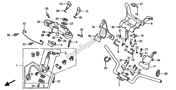 Todas las partes para Manejar Tubo Y Puente Superior de Honda ST 1100 1994