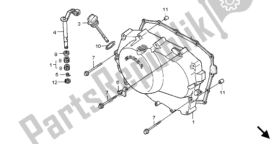 Tutte le parti per il Coperchio Carter Destro del Honda VT 600C 1998