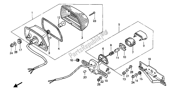 Todas las partes para Luz De La Cola de Honda XL 600V Transalp 1992