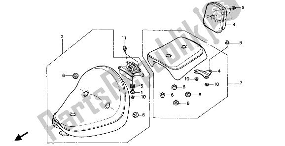 Todas as partes de Assento do Honda VT 1100C 1994