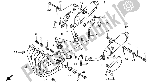 All parts for the Exhaust Muffler of the Honda CBF 1000A 2009