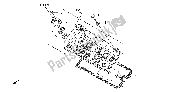 All parts for the Cylinder Head Cover of the Honda CBF 600N 2006