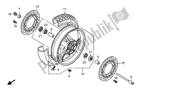 Todas las partes para Rueda Delantera de Honda NT 700V 2006