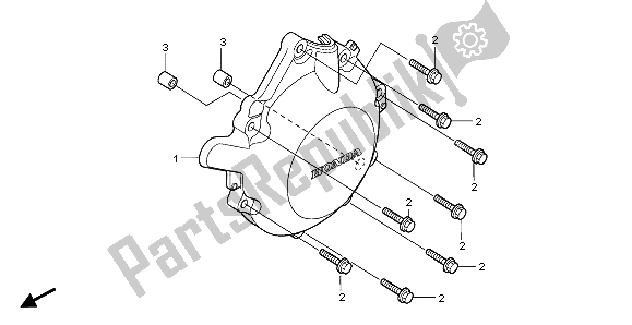 All parts for the A. C. Generator Cover of the Honda CBF 1000 2007