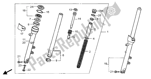 All parts for the Front Fork of the Honda CBF 600 SA 2005