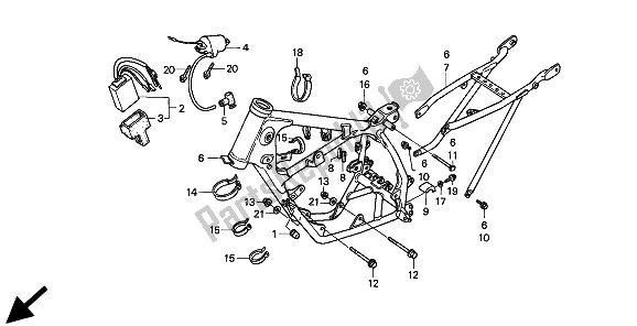 Todas las partes para Cuerpo Del Bastidor Y Bobina De Encendido de Honda CR 80R 1994