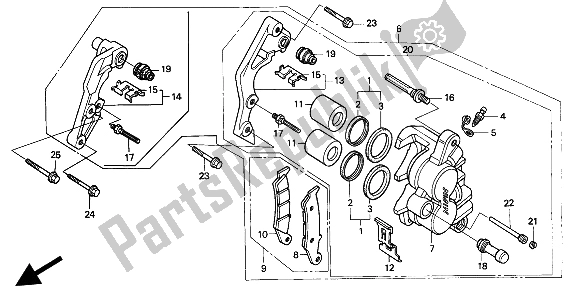 Todas las partes para Pinza De Freno Delantero de Honda CR 250R 1993