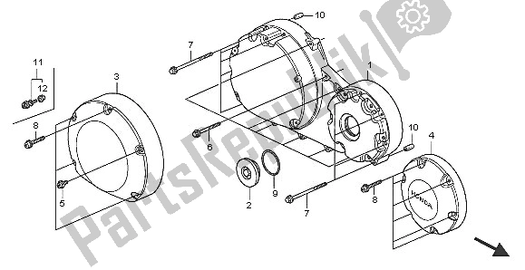 Todas las partes para Tapa Del Cárter Derecho de Honda VTX 1300S 2005