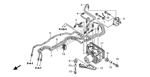 All parts for the Abs Modulator of the Honda CBF 1000A 2010