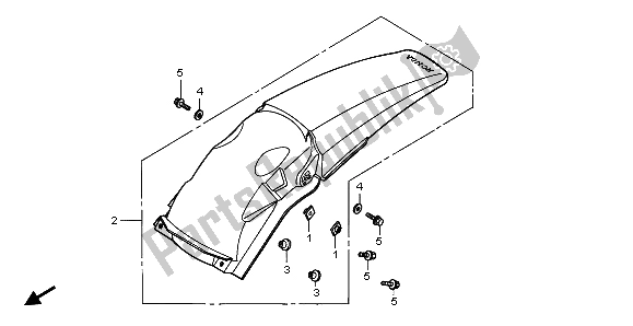 All parts for the Rear Fender of the Honda CR 250R 2004