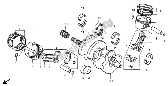 Todas las partes para Cigüeñal Y Pistón de Honda VFR 800A 2010