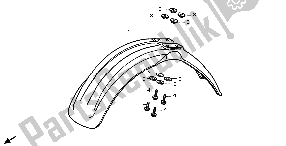 All parts for the Front Fender of the Honda CR 125R 1998