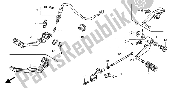 Alle onderdelen voor de Pedaal van de Honda CB 1300 2008