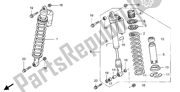 All parts for the Front Cushion of the Honda TRX 450 ER Sportrax 2006