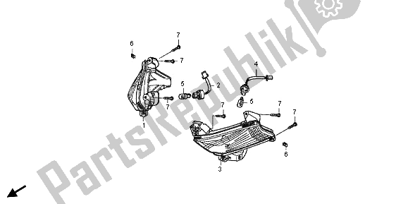 Todas as partes de Piscadela do Honda FJS 600A 2012