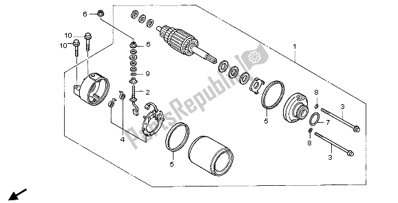 All parts for the Starting Motor of the Honda CBR 600F 2007