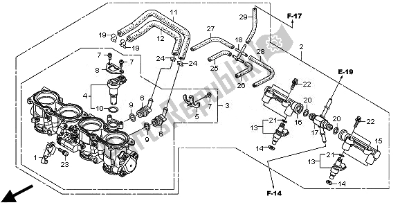 Alle onderdelen voor de Gasklephuis van de Honda CBR 600 RR 2011