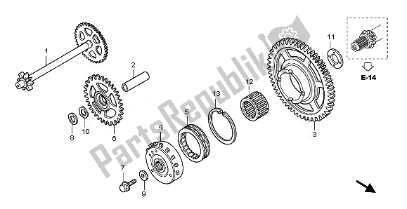 Todas las partes para Embrague De Arranque de Honda CBF 1000 FA 2010