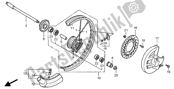 Todas las partes para Rueda Delantera de Honda CR 500R 2001