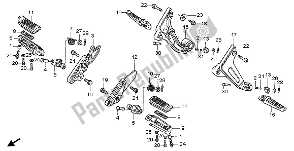 Tutte le parti per il Passo del Honda CB 1000F 1996